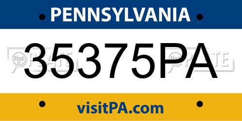 35375PA Pennsylvania License Plate