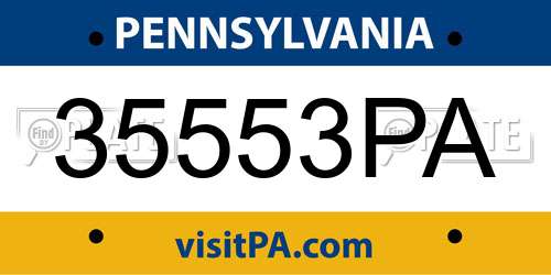 35553PA Pennsylvania License Plate