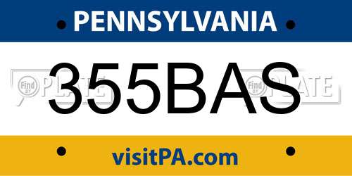 355BAS Pennsylvania License Plate