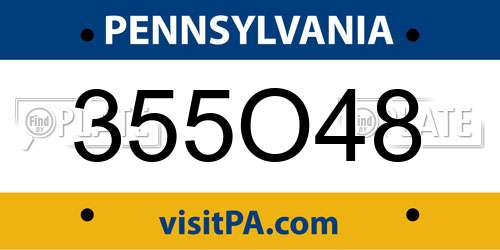 355O48 Pennsylvania License Plate