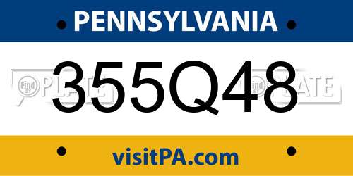 355Q48 Pennsylvania License Plate