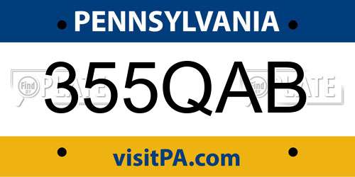 355QAB Pennsylvania License Plate