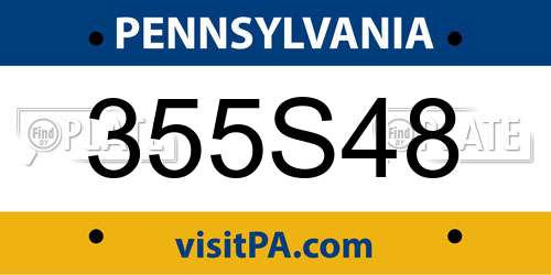 355S48 Pennsylvania License Plate