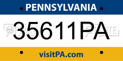 35611PA Pennsylvania License Plate