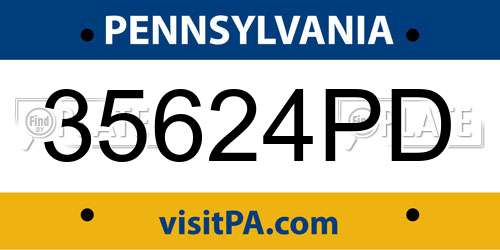 35624PD Pennsylvania License Plate