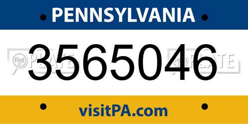 3565046 Pennsylvania License Plate