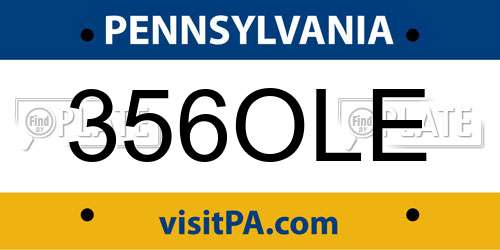 356OLE Pennsylvania License Plate