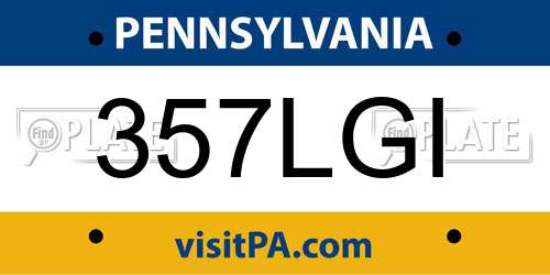 357LGI Pennsylvania License Plate
