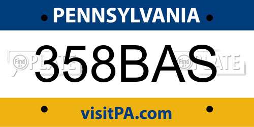358BAS Pennsylvania License Plate