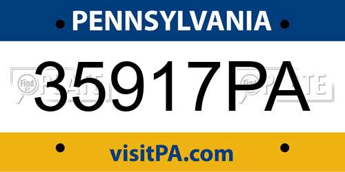 35917PA Pennsylvania License Plate