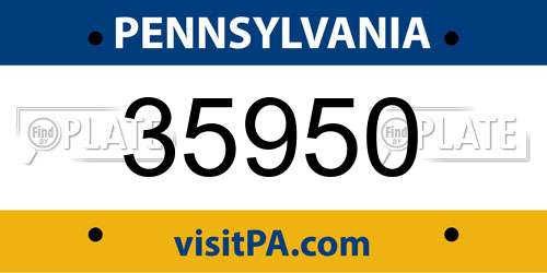 35950 Pennsylvania License Plate