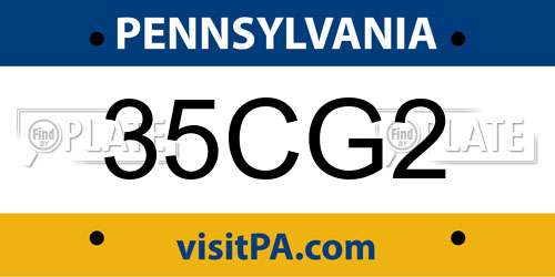 35CG2 Pennsylvania License Plate
