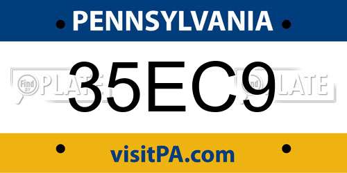 35EC9 Pennsylvania License Plate