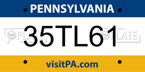 35TL61 Pennsylvania License Plate