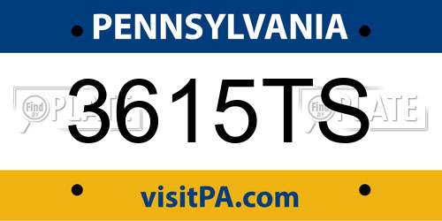 3615TS Pennsylvania License Plate