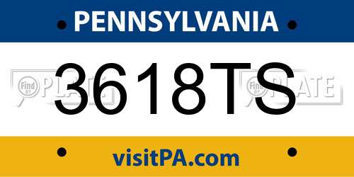 3618TS Pennsylvania License Plate