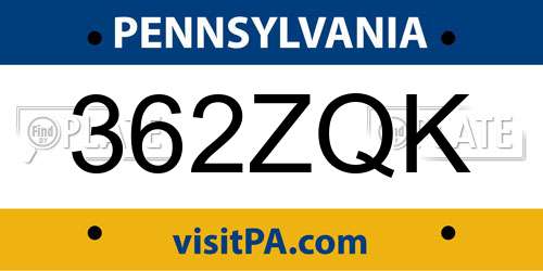 362ZQK Pennsylvania License Plate
