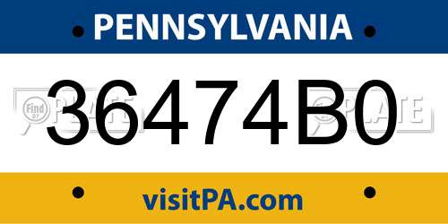 36474B0 Pennsylvania License Plate