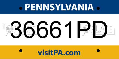 36661PD Pennsylvania License Plate