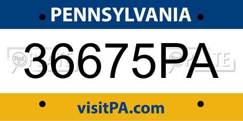 36675PA Pennsylvania License Plate