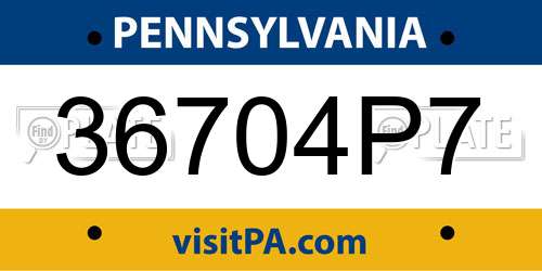 36704P7 Pennsylvania License Plate