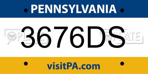 3676DS Pennsylvania License Plate