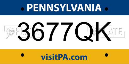 3677QK Pennsylvania License Plate