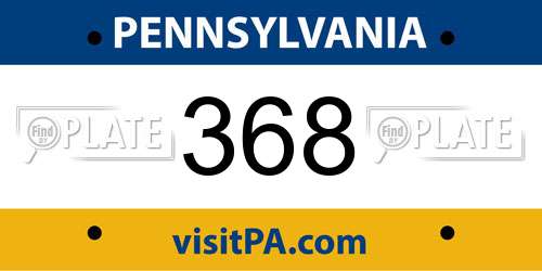 368 Pennsylvania License Plate