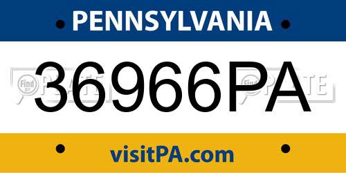 36966PA Pennsylvania License Plate