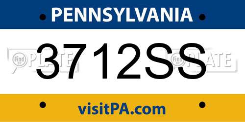 3712SS Pennsylvania License Plate