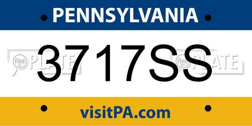 3717SS Pennsylvania License Plate