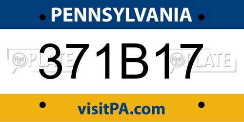 371B17 Pennsylvania License Plate