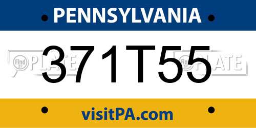 371T55 Pennsylvania License Plate