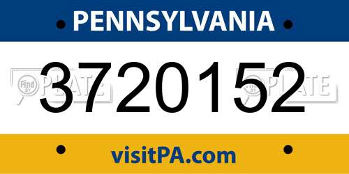 3720152 Pennsylvania License Plate