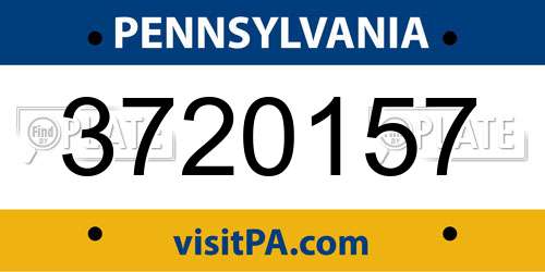 3720157 Pennsylvania License Plate