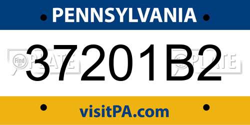 37201B2 Pennsylvania License Plate