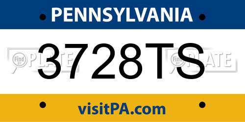 3728TS Pennsylvania License Plate