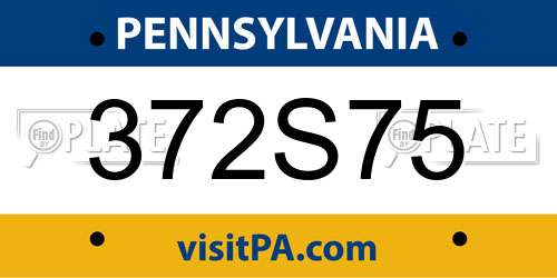372S75 Pennsylvania License Plate