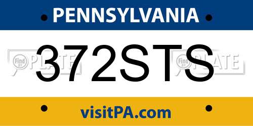 372STS Pennsylvania License Plate
