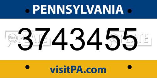 3743455 Pennsylvania License Plate