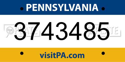3743485 Pennsylvania License Plate