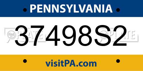 37498S2 Pennsylvania License Plate