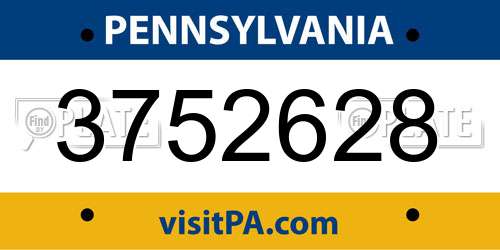 3752628 Pennsylvania License Plate
