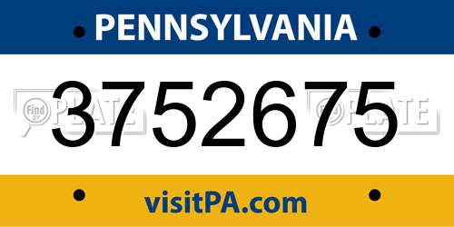 3752675 Pennsylvania License Plate