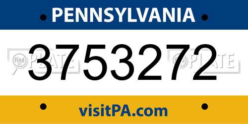 3753272 Pennsylvania License Plate