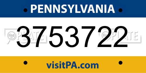 3753722 Pennsylvania License Plate