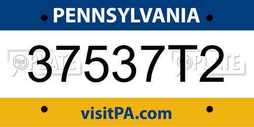 37537T2 Pennsylvania License Plate