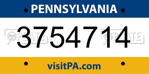 3754714 Pennsylvania License Plate