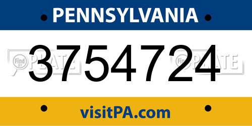 3754724 Pennsylvania License Plate