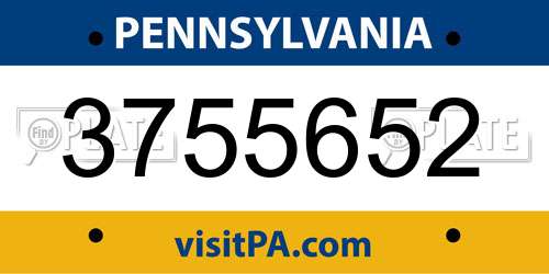 3755652 Pennsylvania License Plate